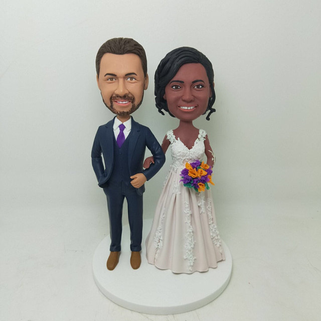 Personalized Bobblehead Mariage Cake Toppers